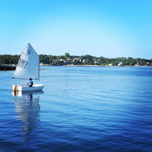 Sailing boat on lake